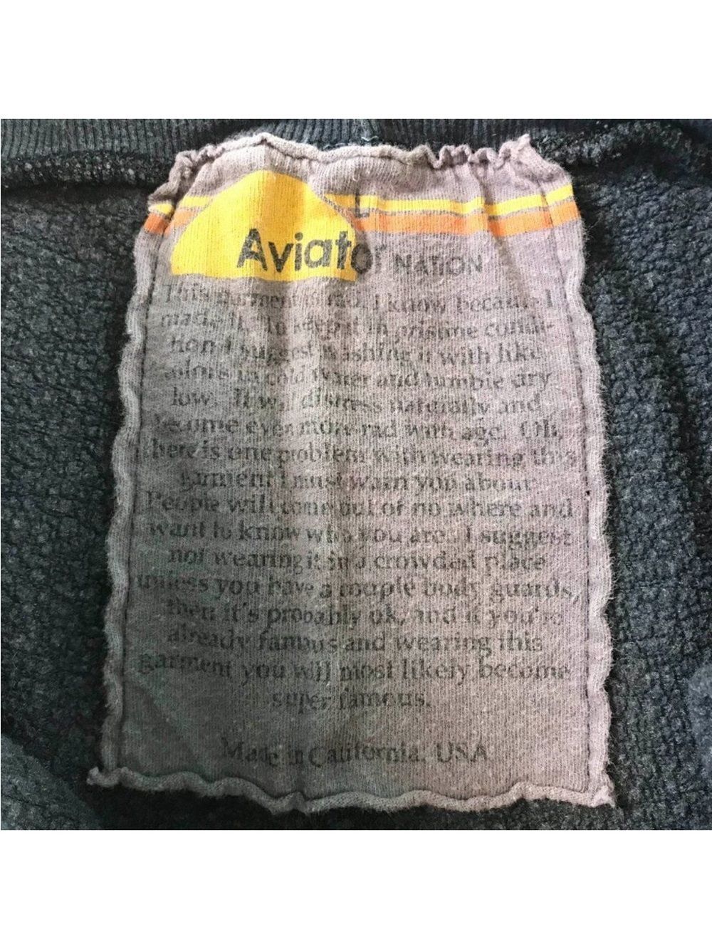 Aviator Nation Black & Yellow Track Pants Label Detail - Picture 6 of 12